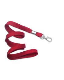 Red 3/8" Flat Braid Woven Lanyard with a Trigger Snap Swivel Hook