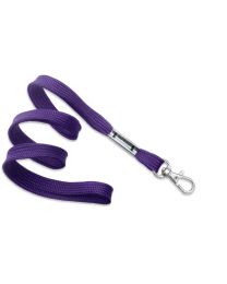 Purple 3/8" Flat Braid Woven Lanyard with a Trigger Snap Swivel Hook
