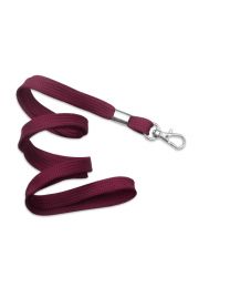 Maroon 3/8" Flat Braid Woven Lanyard with a Trigger Snap Swivel Hook