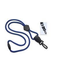 Royal Blue 1/4" Round Breakaway Lanyard with a Diamond Slider and Detachable Plastic Swivel Hook
