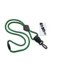Green 1/4" Round Breakaway Lanyard with a Diamond Slider and Detachable Plastic Swivel Hook