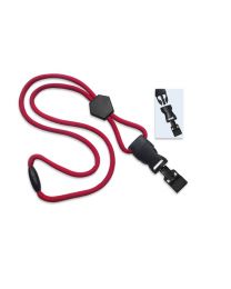 Red 1/4" Round Breakaway Lanyard with a Diamond Slider and Detachable Gripper 30