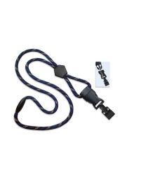 Black/Blue/White Optibraid? Round Breakaway Lanyard with a Diamond Slider and Detachable Gripper 30