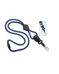 Royal Blue 1/4" Round Breakaway Lanyard with a Diamond Slider and Detachable Trigger Hook