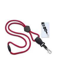 Red 1/4" Round Breakaway Lanyard with a Diamond Slider and Detachable Trigger Hook