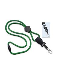 Green 1/4" Round Breakaway Lanyard with a Diamond Slider and Detachable Trigger Hook