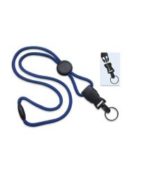 Royal Blue 1/4" Round Breakaway Lanyard with a Round Slider and Detachable Split Ring