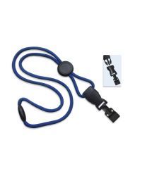 Royal Blue 1/4" Round Breakaway Lanyard with a Round Slider and Detachable Gripper 30
