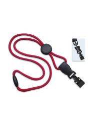 Red 1/4" Round Breakaway Lanyard with a Round Slider and Detachable Gripper 30
