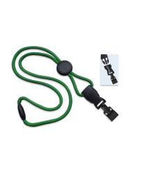 Green 1/4" Round Breakaway Lanyard with a Round Slider and Detachable Gripper 30