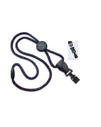 Black/Red/Blue 1/4" Round Breakaway Lanyard with a Round Slider and Detachable Gripper 30
