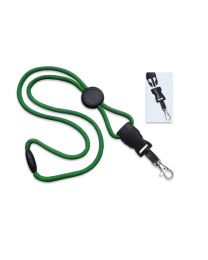 Green 1/4" Round Breakaway Lanyard with a Round Slider and Detachable Trigger Hook