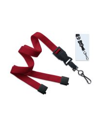 Red 5/8" Flat Tubular Breakaway Lanyard with a Detachable Swivel Hook 