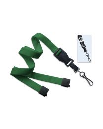 Green 5/8" Flat Tubular Breakaway Lanyard with a Detachable Swivel Hook 