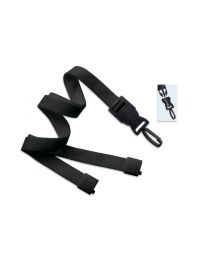 Black 5/8" Flat Tubular Breakaway Lanyard with a Detachable Plastic Swivel Hook 