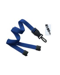 Royal Blue 5/8" Flat Tubular Breakaway Lanyard with a Plastic Swivel Hook 