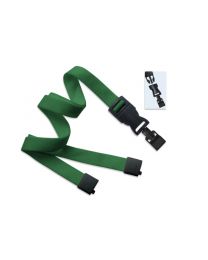 Green 5/8" Flat Tubular Breakaway Lanyard with a Detachable Gripper 30 