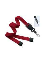 Red 5/8" Flat Tubular Breakaway Lanyard with a Detachable Trigger Hook 