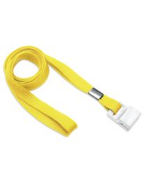 Yellow 3/8" Flat Braid Woven Lanyard with a Gripper 30