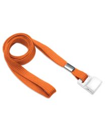Orange 3/8" Flat Braid Woven Lanyard with a Gripper 30