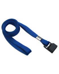 Royal Blue 3/8" Flat Braid Woven Lanyard with a Gripper 30
