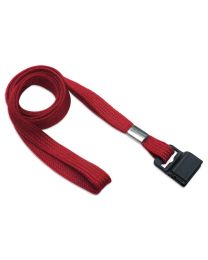 Red 3/8" Flat Braid Woven Lanyard with a Gripper 30