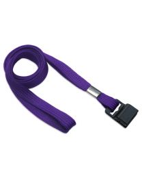 Purple 3/8" Flat Braid Woven Lanyard with a Gripper 30