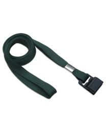 Forest Green 3/8" Flat Braid Woven Lanyard with a Gripper 30