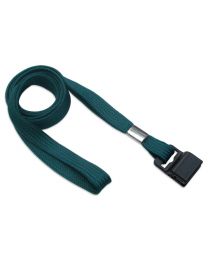 Teal 3/8" Flat Braid Woven Lanyard with a Gripper 30