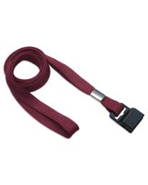 Maroon 3/8" Flat Braid Woven Lanyard with a Gripper 30