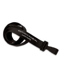 Black 5/8" Flat Anti-Microbial Breakaway Lanyard with a "No-Twist" Hook