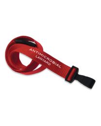 Red 5/8" Flat Anti-Microbial Breakaway Lanyard with a "No-Twist" Hook
