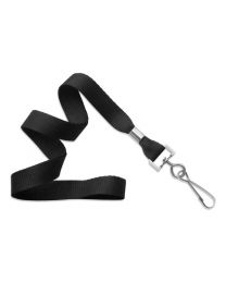 Black 5/8" Polyester Lanyard with a Metal Swivel Hook 