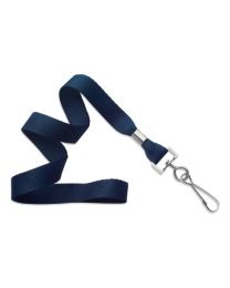 Navy Blue 5/8" Polyester Lanyard with a Metal Swivel Hook 
