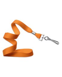 Orange 5/8" Polyester Lanyard with a Metal Swivel Hook 