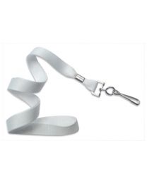 White 5/8" Polyester Lanyard with a Metal Swivel Hook 