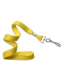 Yellow 5/8" Polyester Lanyard with a Metal Swivel Hook 