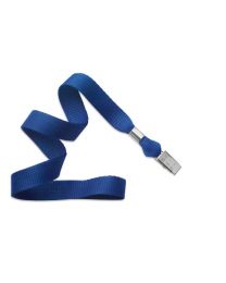 Royal Blue 5/8" Polyester Lanyard with a Metal Bulldog Clip