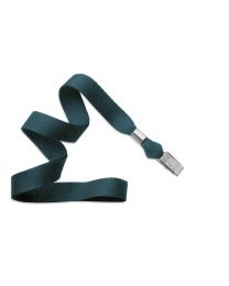 Teal 5/8" Polyester Lanyard with a Metal Bulldog Clip