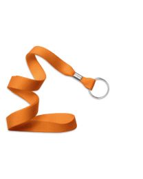 Orange 5/8" Polyester Lanyard with a Metal Split Ring