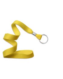 Yellow 5/8" Polyester Lanyard with a Metal Split Ring