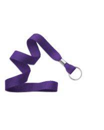 Purple 5/8" Polyester Lanyard with a Metal Split Ring