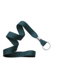 Teal 5/8" Polyester Lanyard with a Metal Split Ring