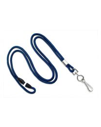 Navy Blue Round 1/8" Breakaway Lanyard with a Metal Swivel-Hook