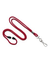 Red Round 1/8" Breakaway Lanyard with a Metal Swivel-Hook
