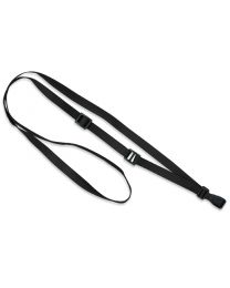 Black 3/8" Flat Adjustable Breakaway Lanyard with a Slide Adjuster and "No-Twist" Hook 