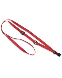 Red 3/8" Flat Adjustable Breakaway Lanyard with a Slide Adjuster and "No-Twist" Hook 