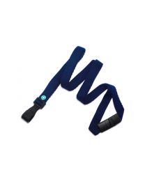 Navy Blue Bamboo 3/8" Flat Breakaway Lanyard with a "No-Twist" Hook