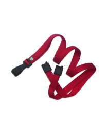Red Bamboo 3/8" Flat Breakaway Lanyard with a "No-Twist" Hook