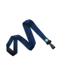 Navy Blue Bamboo 5/8" Flat Breakaway Lanyard with a "No-Twist" Hook